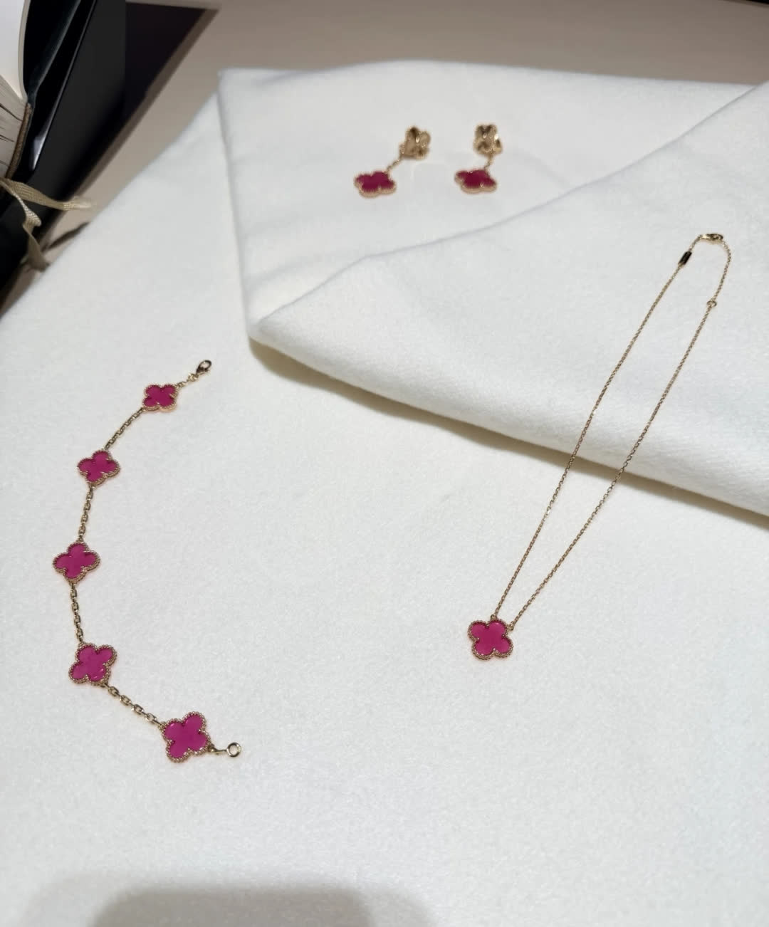 Van Cleef & Arpels Alhambra Pink Enamel Bracelet